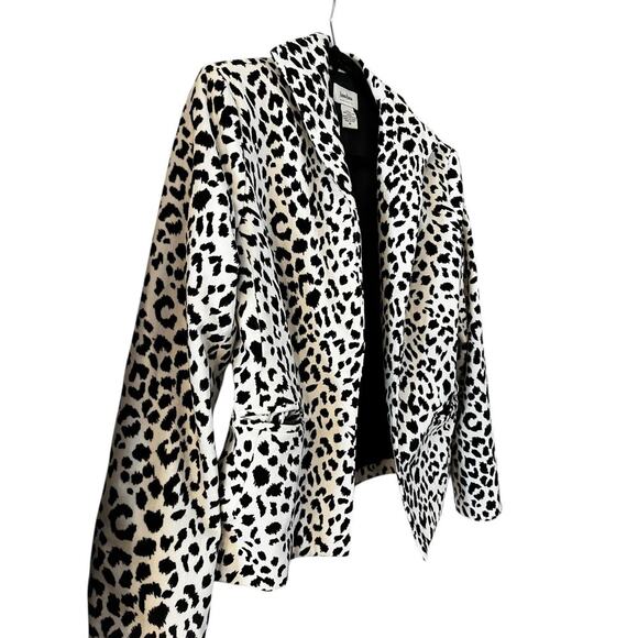 Neiman Marcus Exclusive Womens Animal Print Blazer Size Medium Jacket Mob Wife - Picture 2 of 6